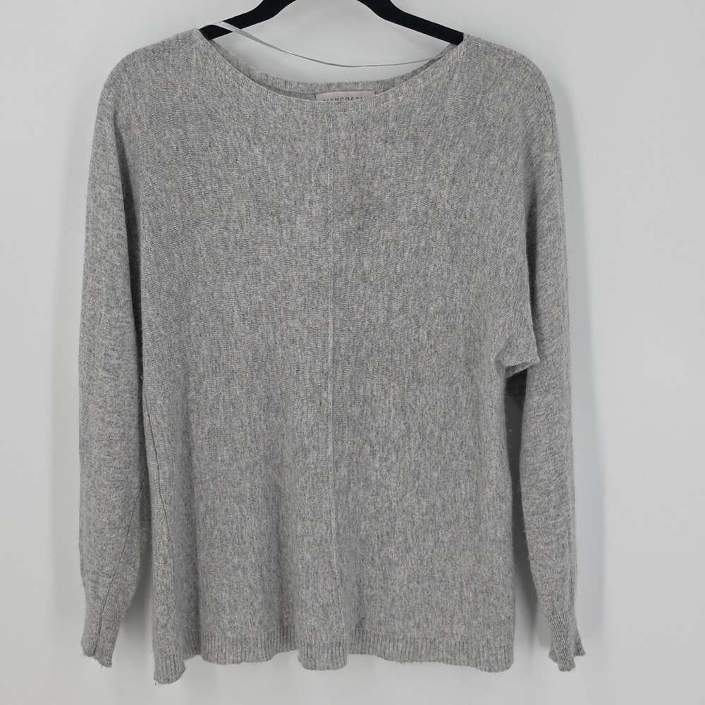 Bianco & Blu Women's Gray Long Sleeve Made In Italy‎ Knit Sweater Pullover XL